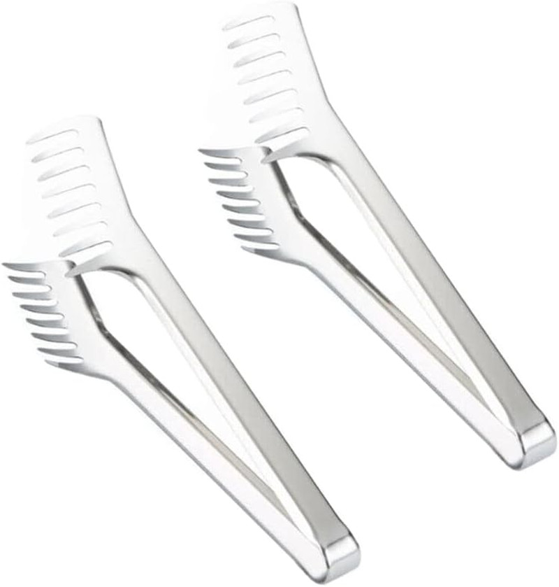 2 Pack Stainless Steel Pasta Tong, Large 9.4" Stainless Steel Spaghetti Serving