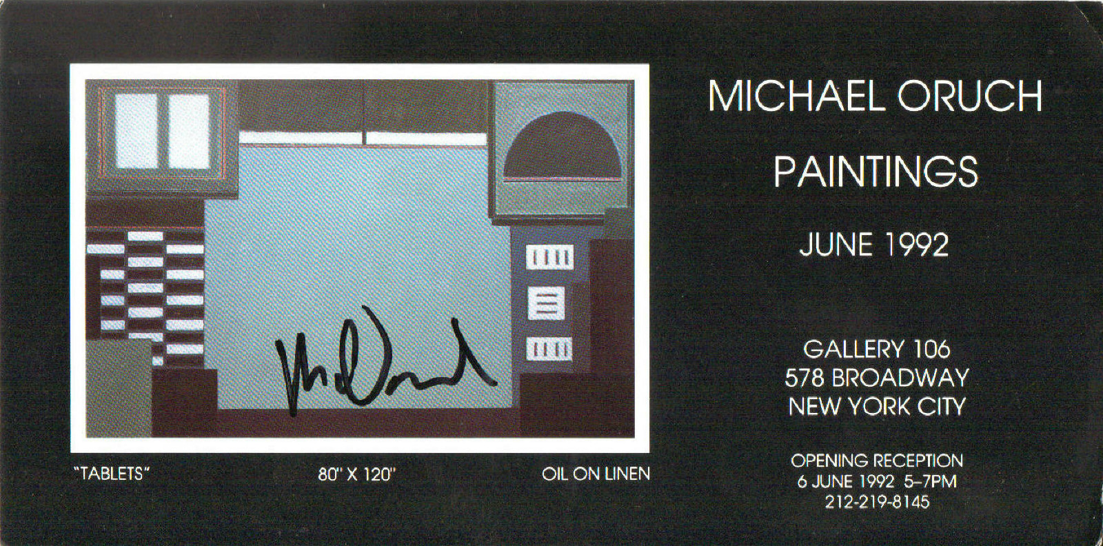 MICHAEL ORUCH - Artist - Autograph Gallery Art Card