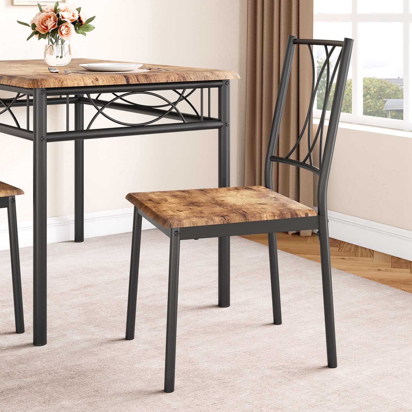 Garvee Dining Table Kitchen Table & 4 Chairs Rectangular Apartment Small Space