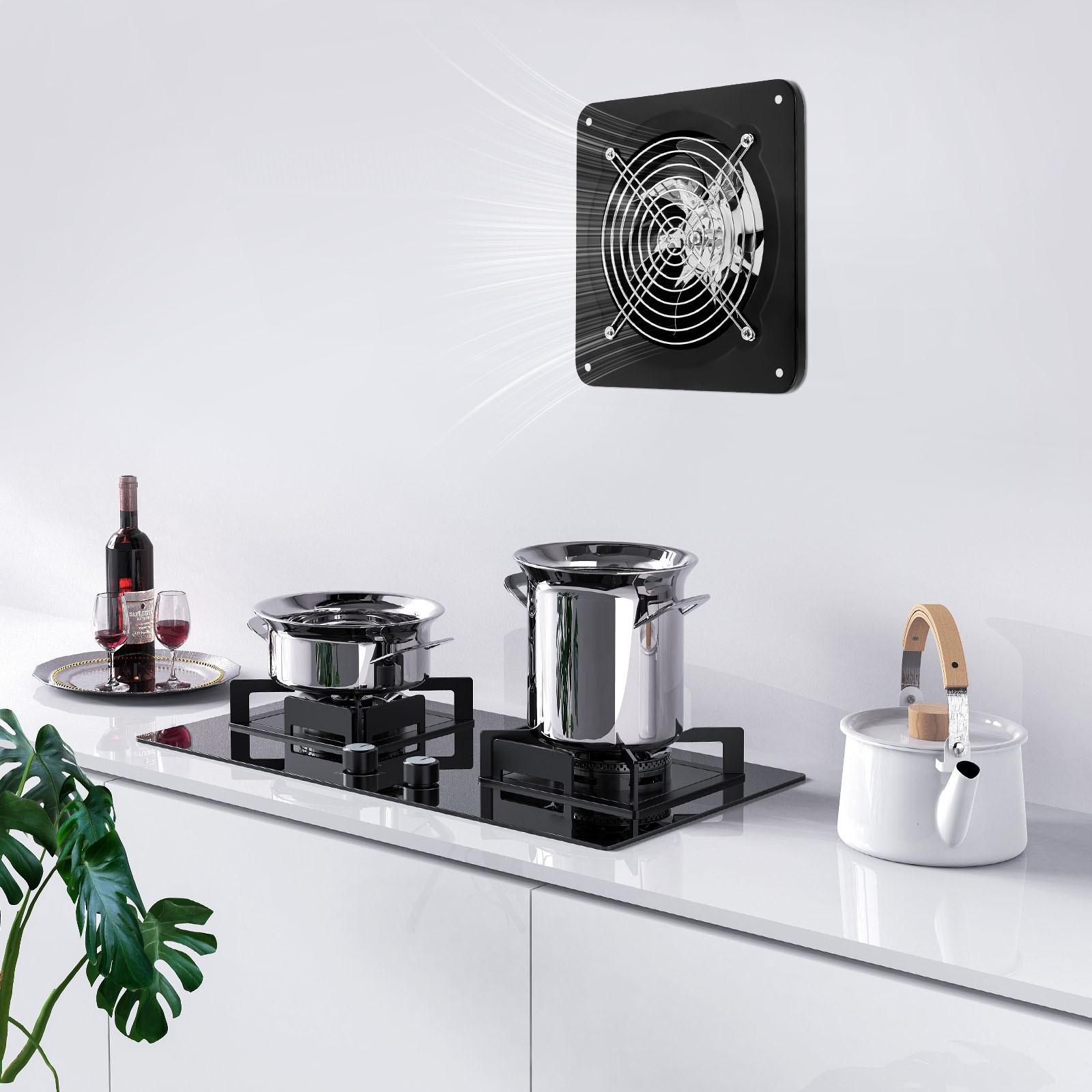 6" Exhaust Fan Wall Exhaust Fan for Kitchen Bathroom Metal Extractor Fan NEW