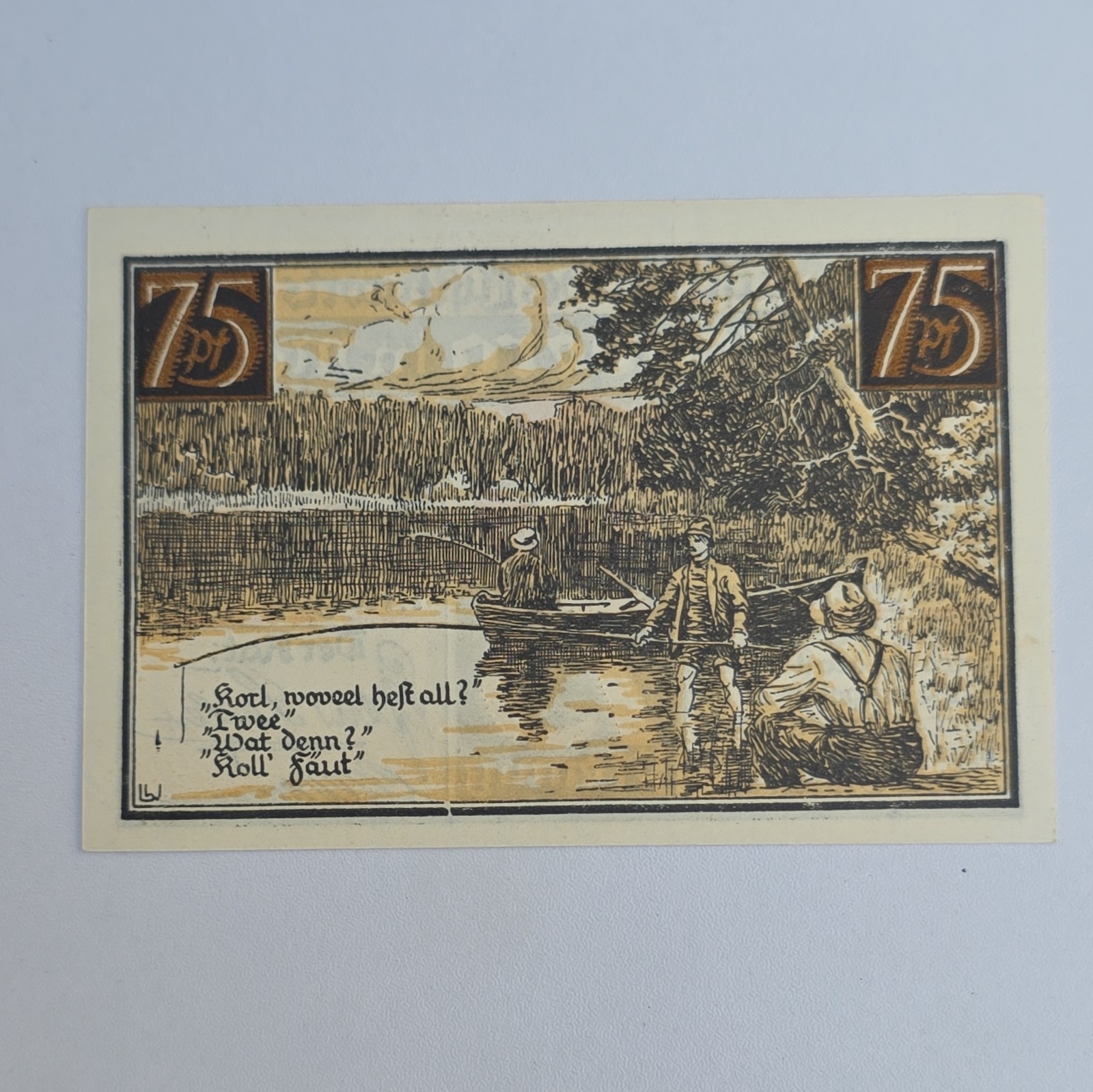 75 PFENNIG 1921 Notgeld Excellent Condition Old BANKNOTE Germany