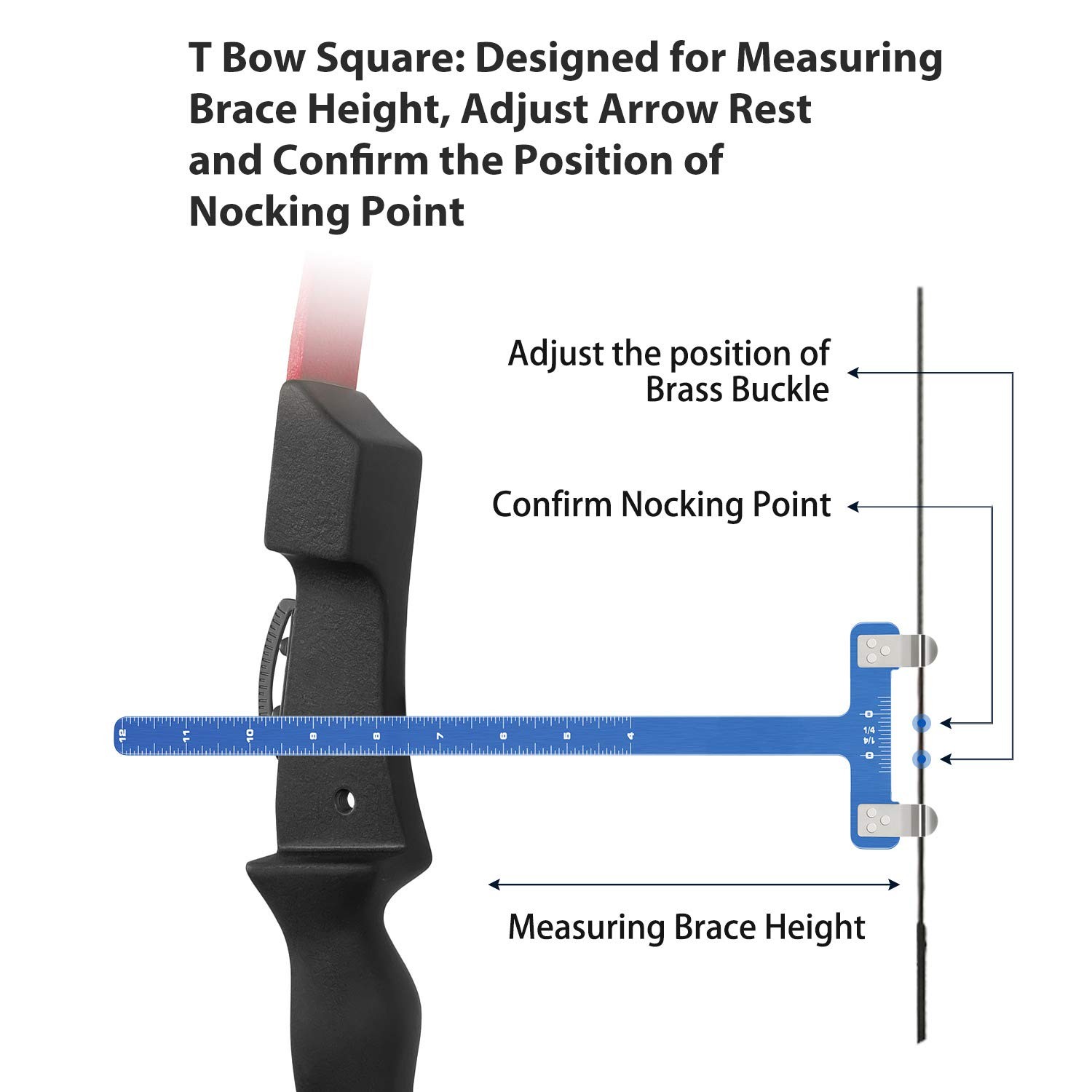 Zonon Bow String Nocking Points Pliers Strings Knock Set T Shape Dark Blue