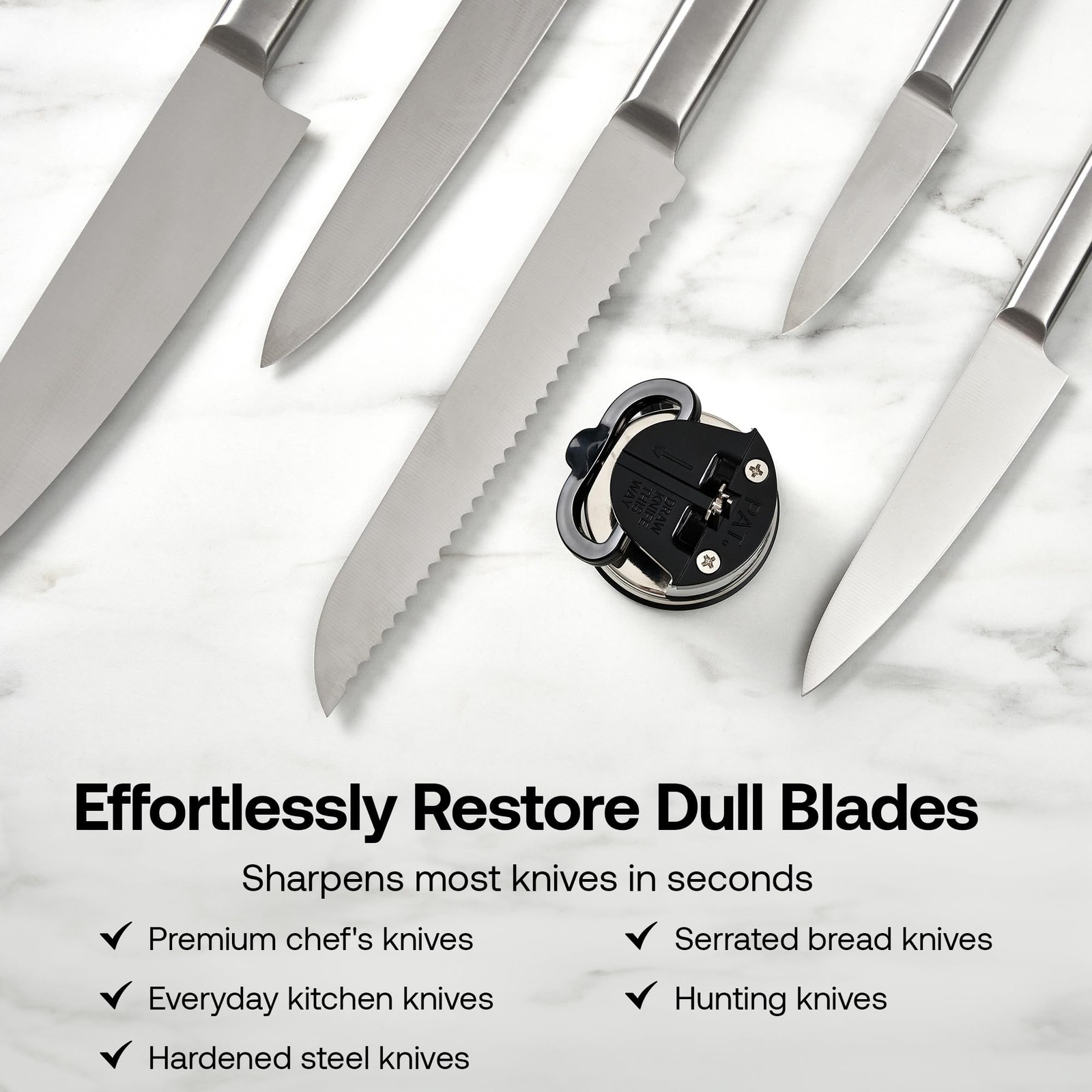– GLOBAL – Hands Free Knife Sharpener - Easy to Use Sharpening Tool with Powe...