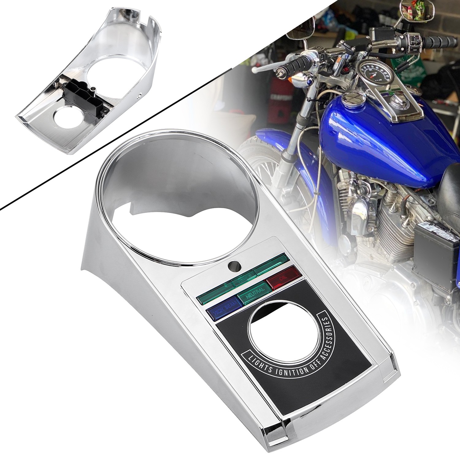Chrome Dash Speedometer Panel For Harley Electra Glide FLHT Softail FXST FXSTC