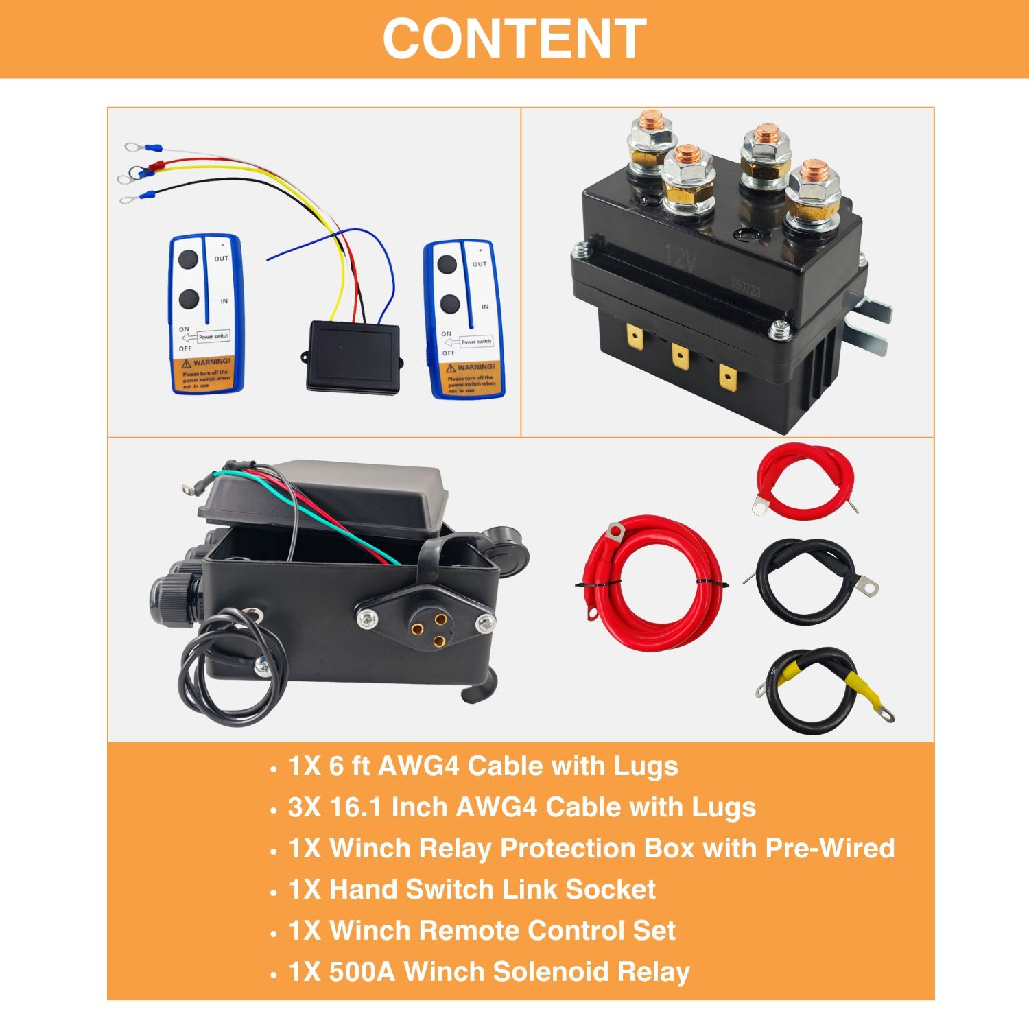 500A Winch Solenoid Relay & Control Box Wireless Remote Controllers 8000-20000lb