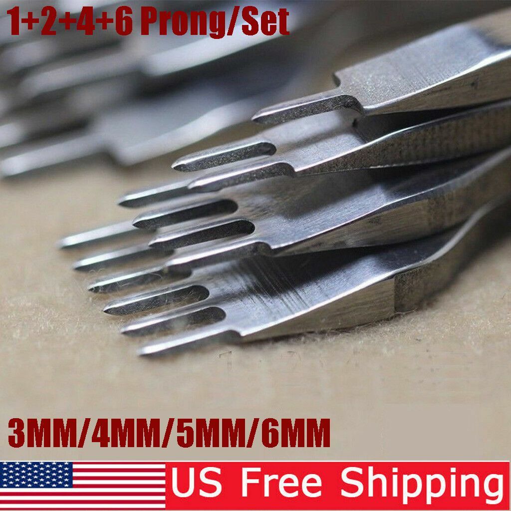 Leather Craft Pricking Iron Diamond Stitching Chisel Hole Punch Tool 3/4/5/6mm