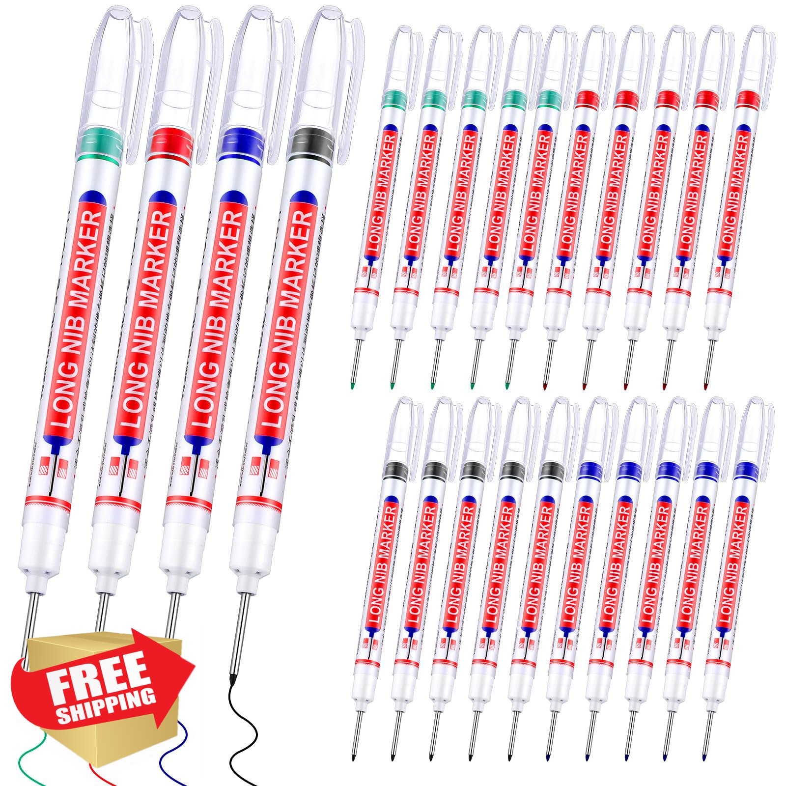 Eersida 36 Deep Hole Marker Pens, 20mm Long Nib