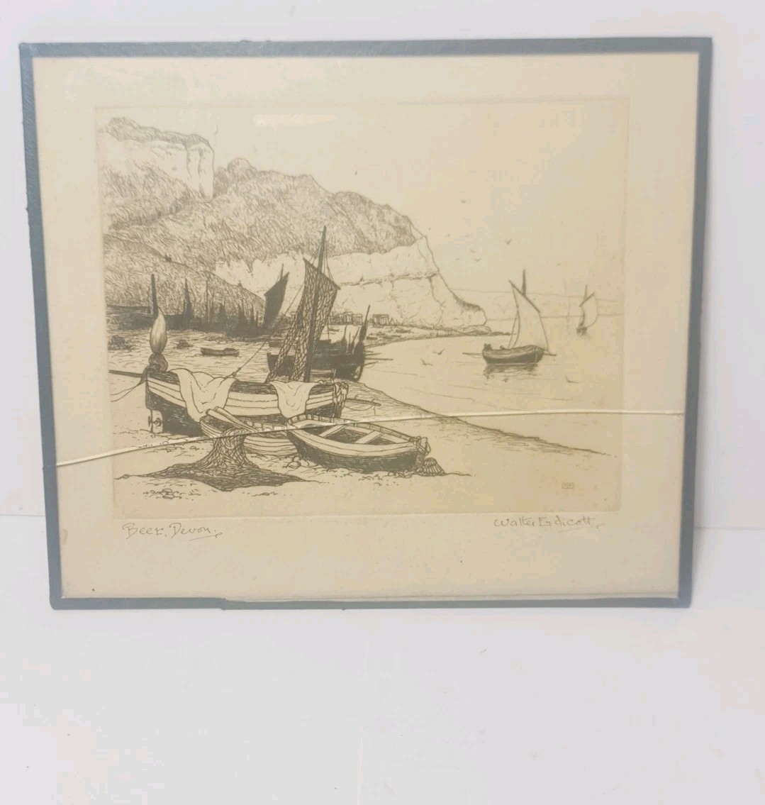 Signed, Late 19th Century Glazed Graphic Drawing Copy by Walter Endicott, Devon