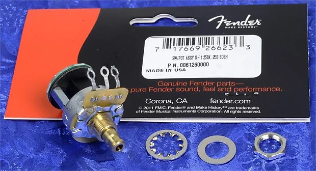 Fender S-1 Solid Shaft Switch / Pot, 250K, .25B SOSH, 0061260049