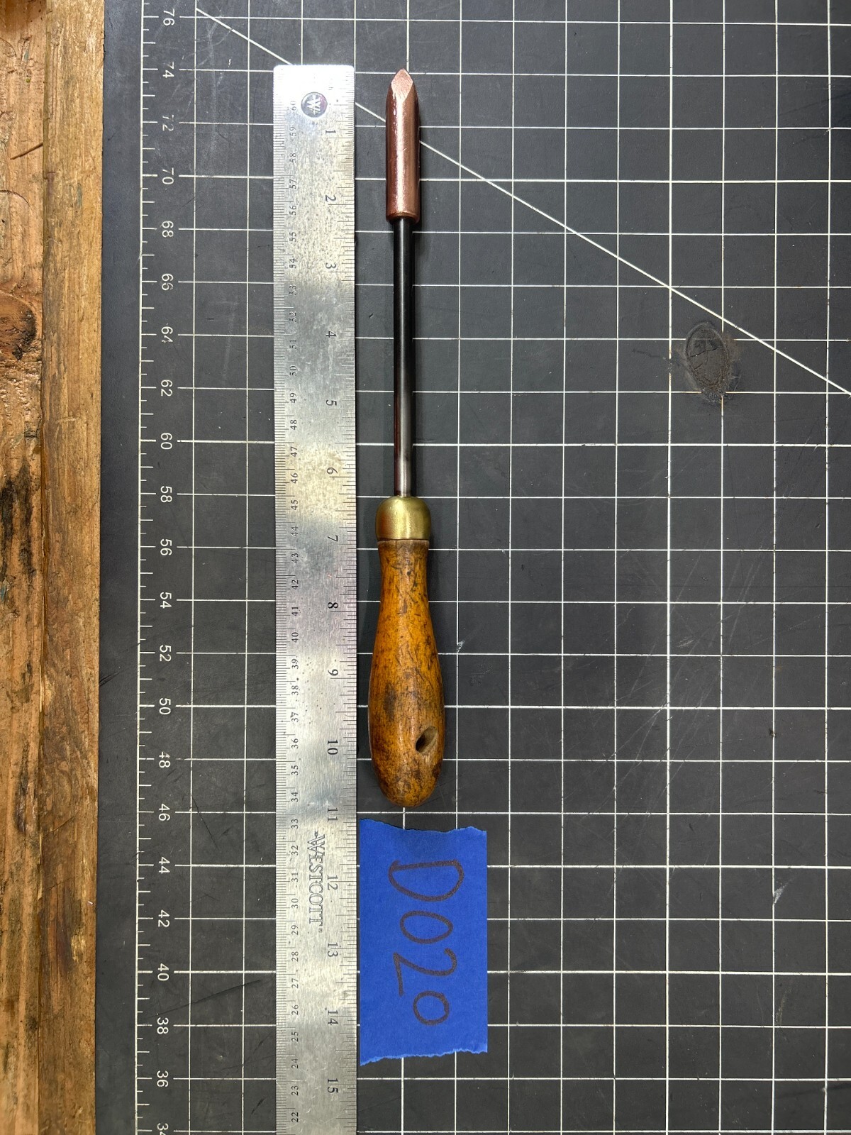 Vintage Electric Materials Copper Head Soldering Iron With Wood Handle 11" Long