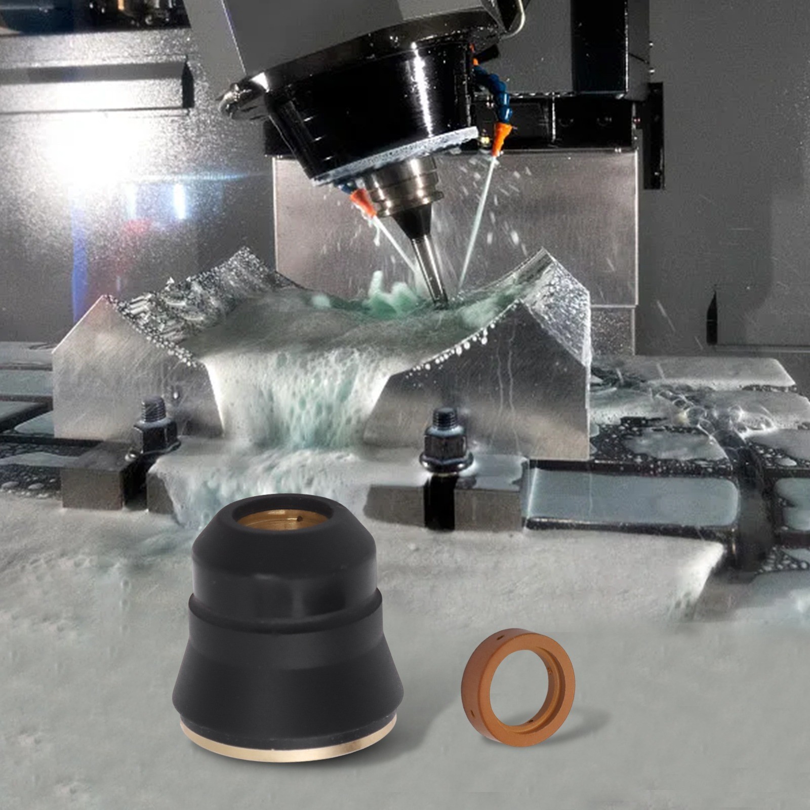 Innovative Plasma Torch Consumables 2PCS with Shield Cap and Swirl Ring