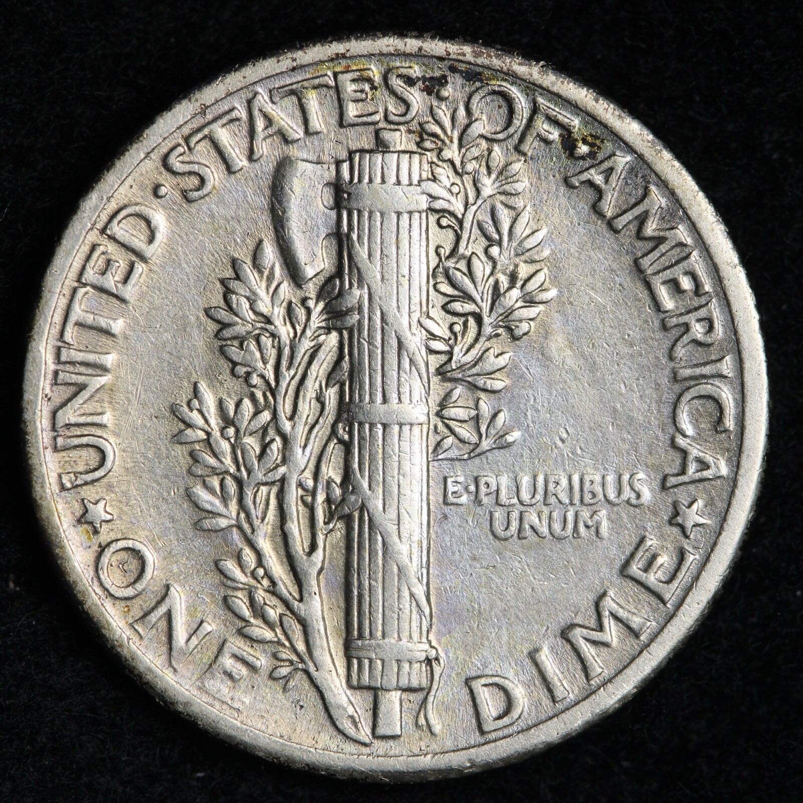 1926 Mercury Silver Dime AU TONED E243 QL