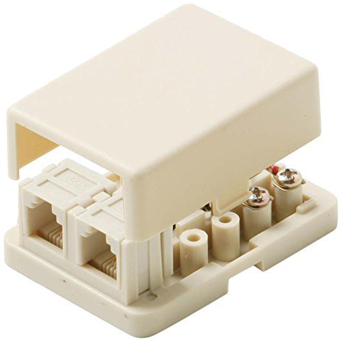 Steren 300-146 Dual Modular Telephone Surface Jack, White RJ11