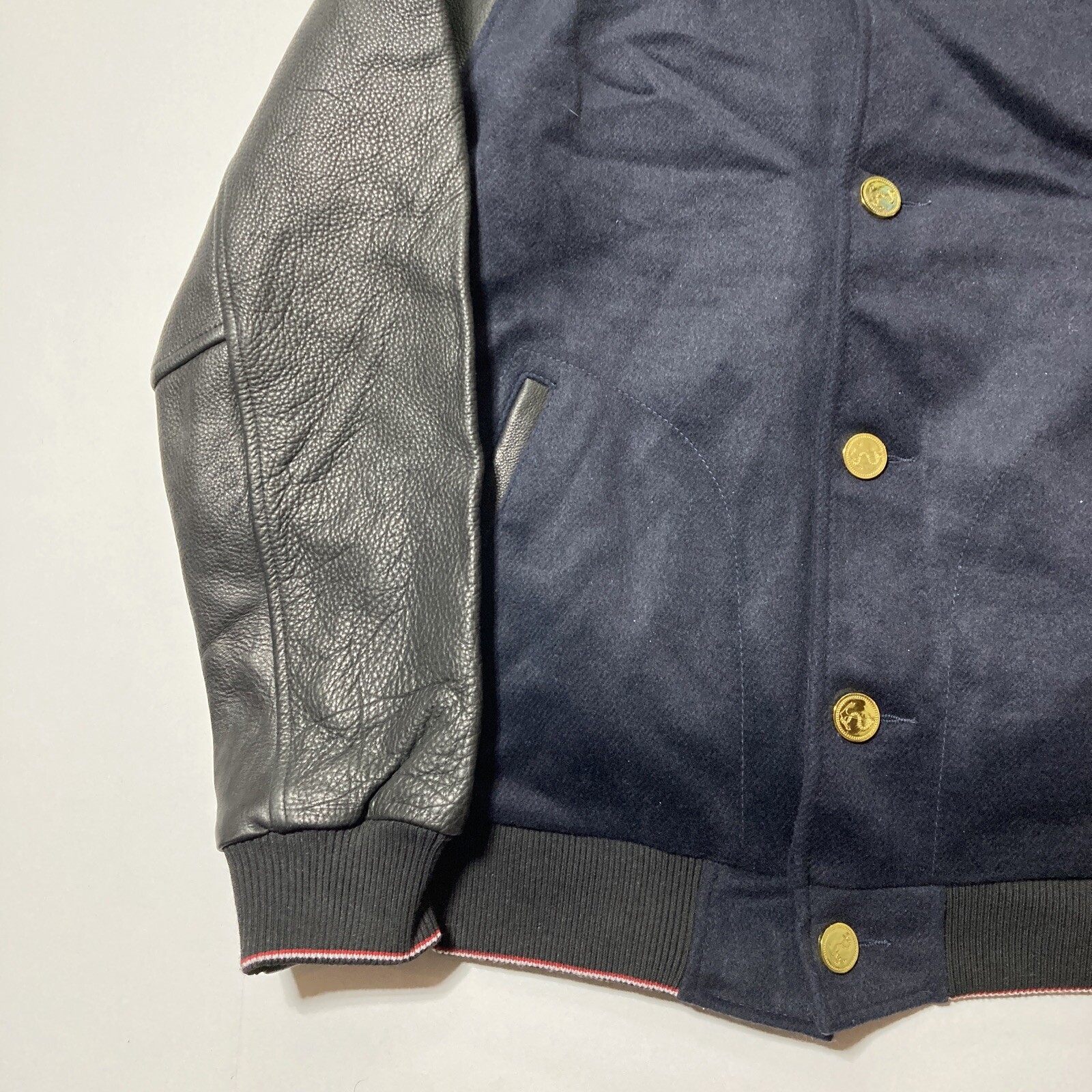 Thom Browne New York Varsity Jacket Navy And Black Size 2