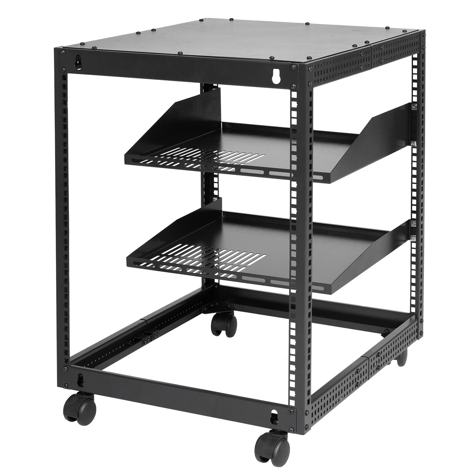 VEVOR 12U 4 Post Open Frame Server Rack Network Enclosure 23''-40'' Adjustable