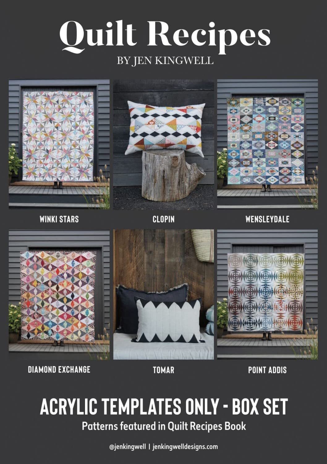 Jen Kingwell Designs (JKD8793) Quilt Recipes Box Set of 6 Acrylic Template Sets