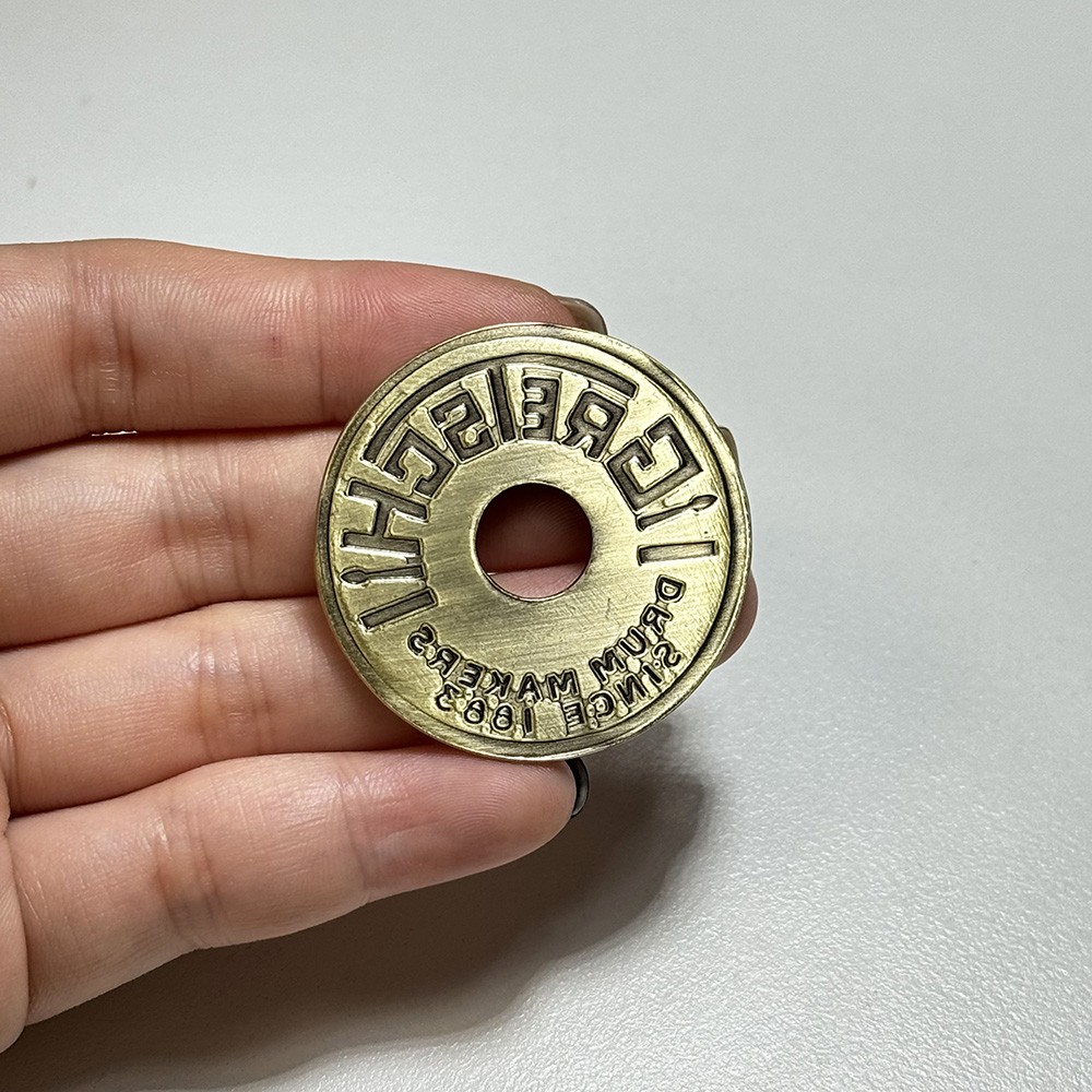 Gretsch Drum Round Stereo Badge Snare Brass Tom Kick Vintage Grommet 50's 60's