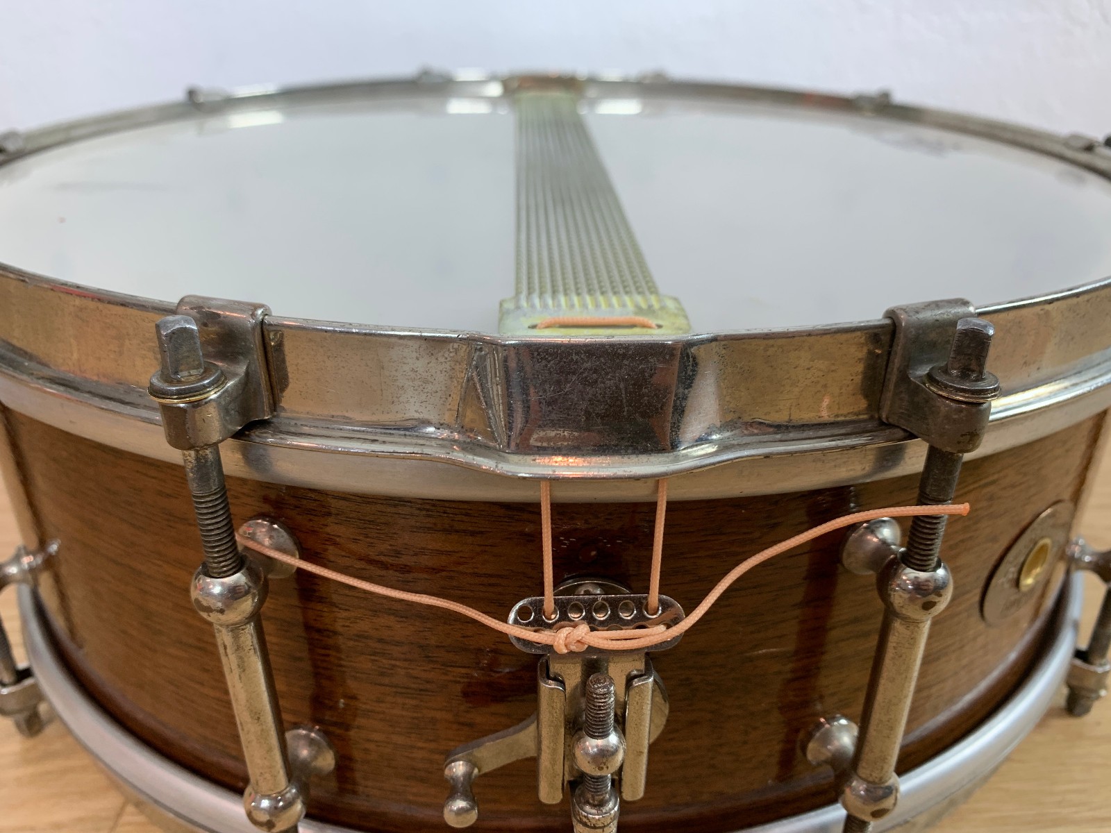 LUDWIG Professional Model 5x14 10-Lug Snare Drum Solid Walnut Shell 1920s Vtg