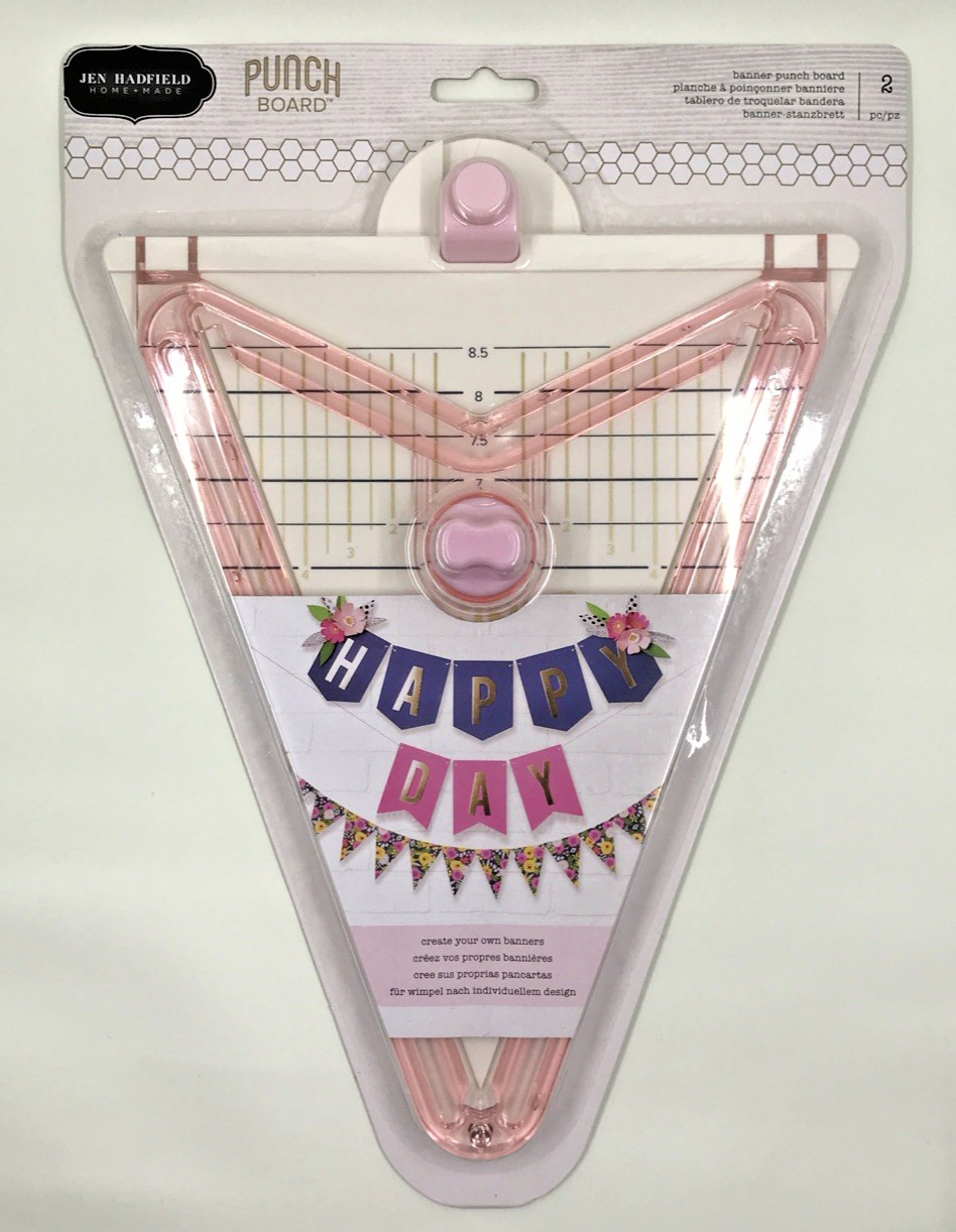 Jen Hadfield Pink We R Memory Keepers Banner Punch Board American Crafts NIB!
