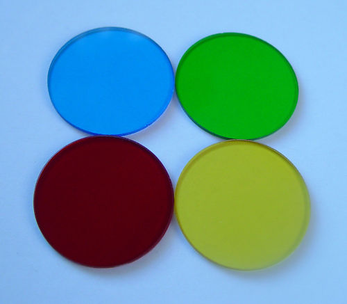 Set of 4 High Quality Glass Filters for Biological Microscope 30mm or 32mm BNC