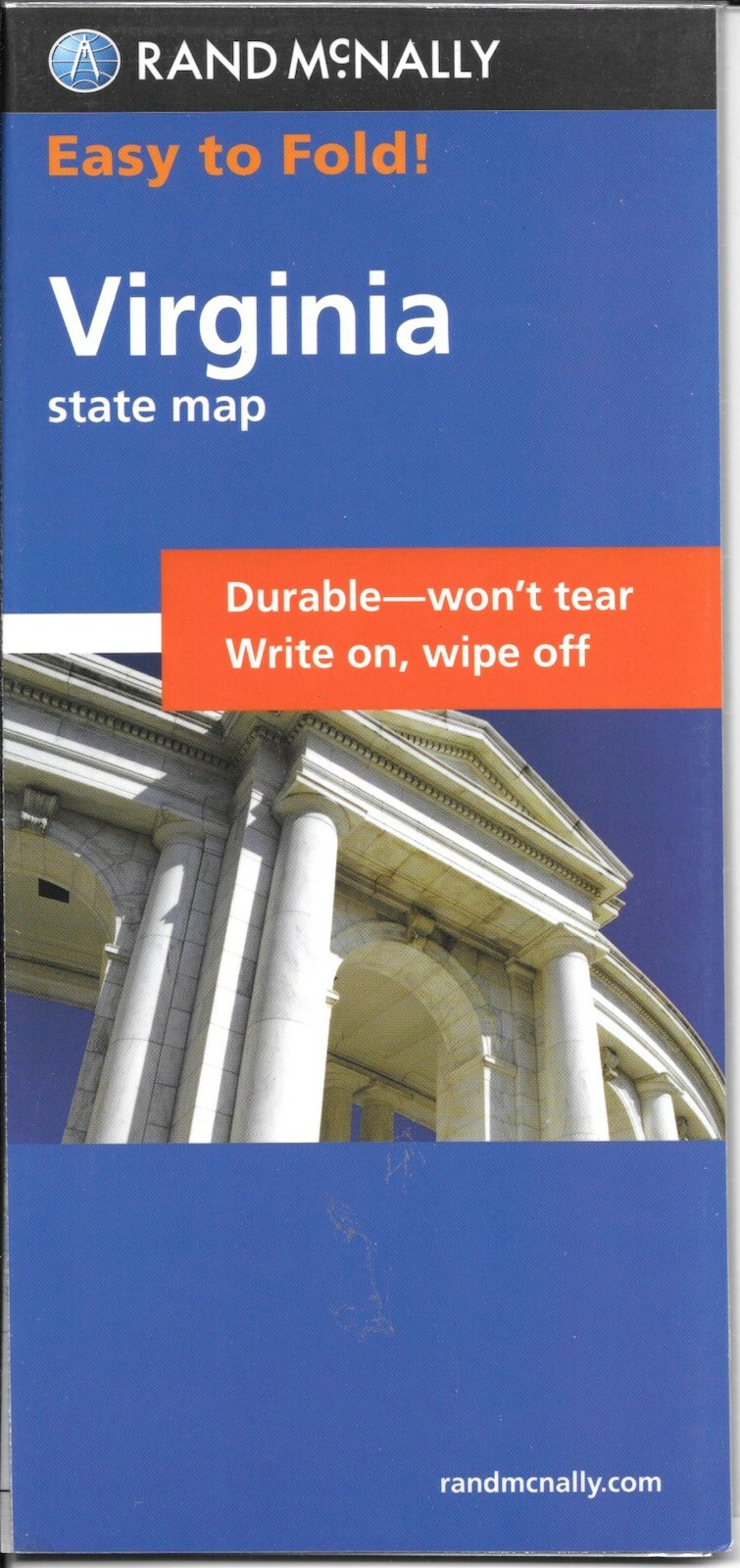 Virginia, Easy-to-Fold, Laminated State Map, by Rand McNally - 2021 Edition