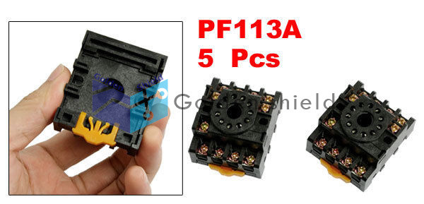 5Pcs PF113A 11 Pin Screw Terminals Relay Base Socket for Time Delay