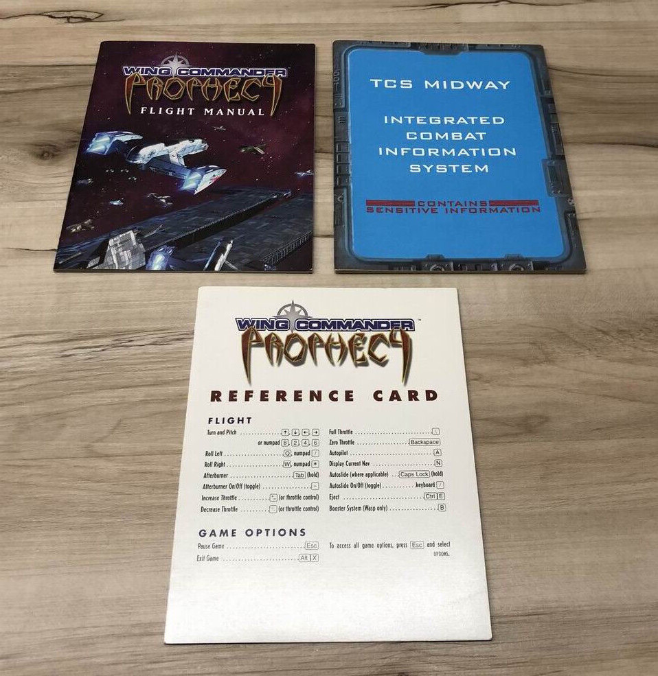 Original WING COMMANDER PROPHECY : Big Box Video Game Manual & Paperwork