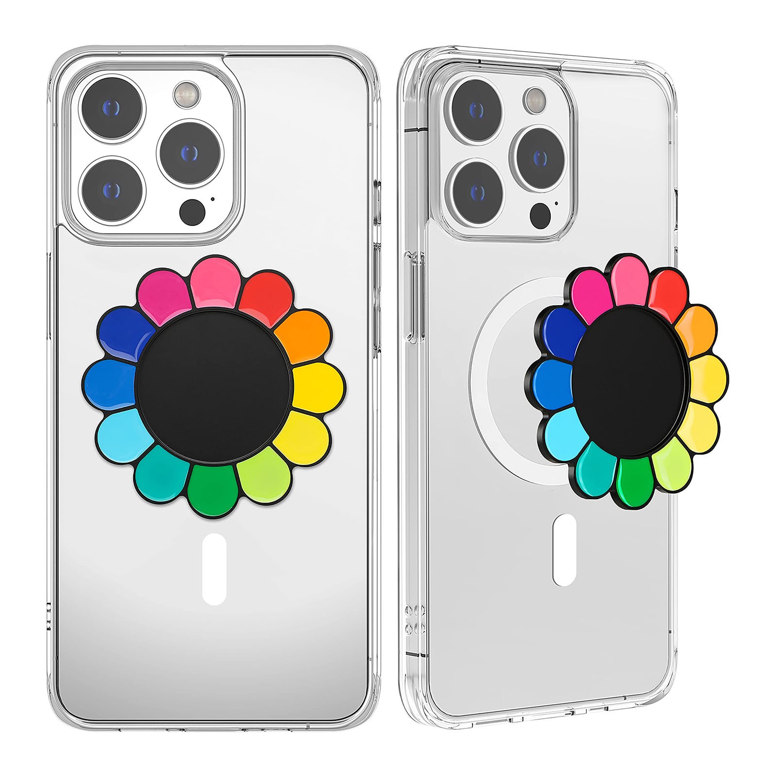 Rainbow Sunflower Magnetic Base for iPhone MagSafe Cases Hand Grip Stand Bracket