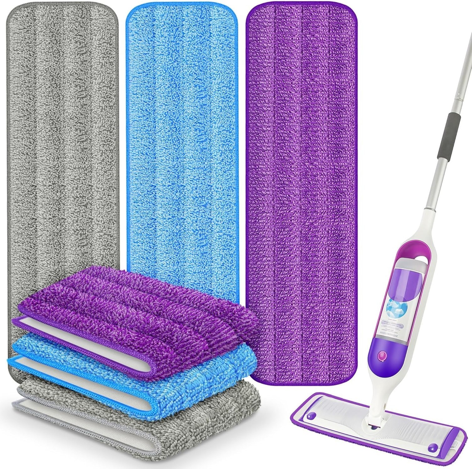 6 Pack Reusable Mop Pads for Swiffer PowerMop, Super Absorption, Multi-Surfac...