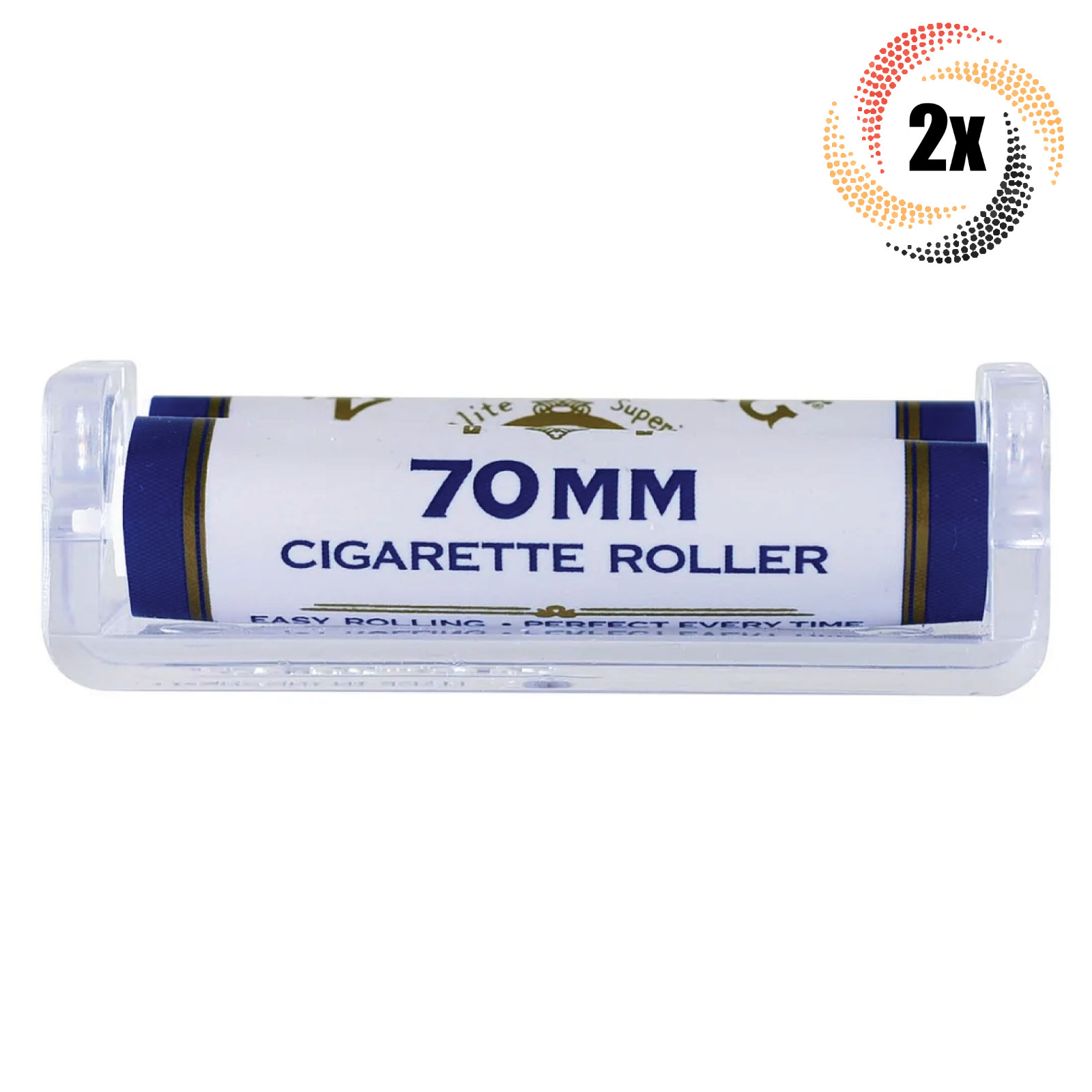 2x Rollers Zig Zag White Roller Machine | 70MM | Easy Rolling | + 2 Free Tubes!