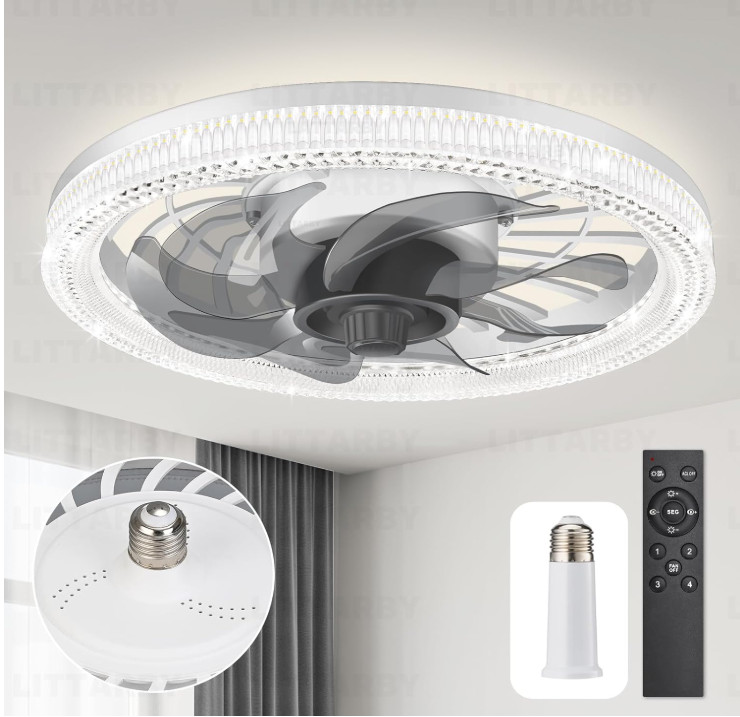 Ventiladores de techo con luz, ventilador con luz y control remoto, brillo regul