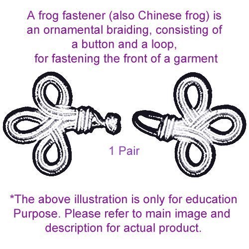 Chinese Frogs Button Closures Hook & Eye Fastener - Sewing #FG157, Navy Blue
