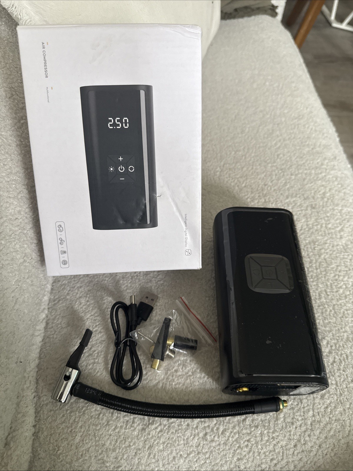Car Bike Tire Inflator Pump Portable Battery Rechargeable Air Compressor Digital