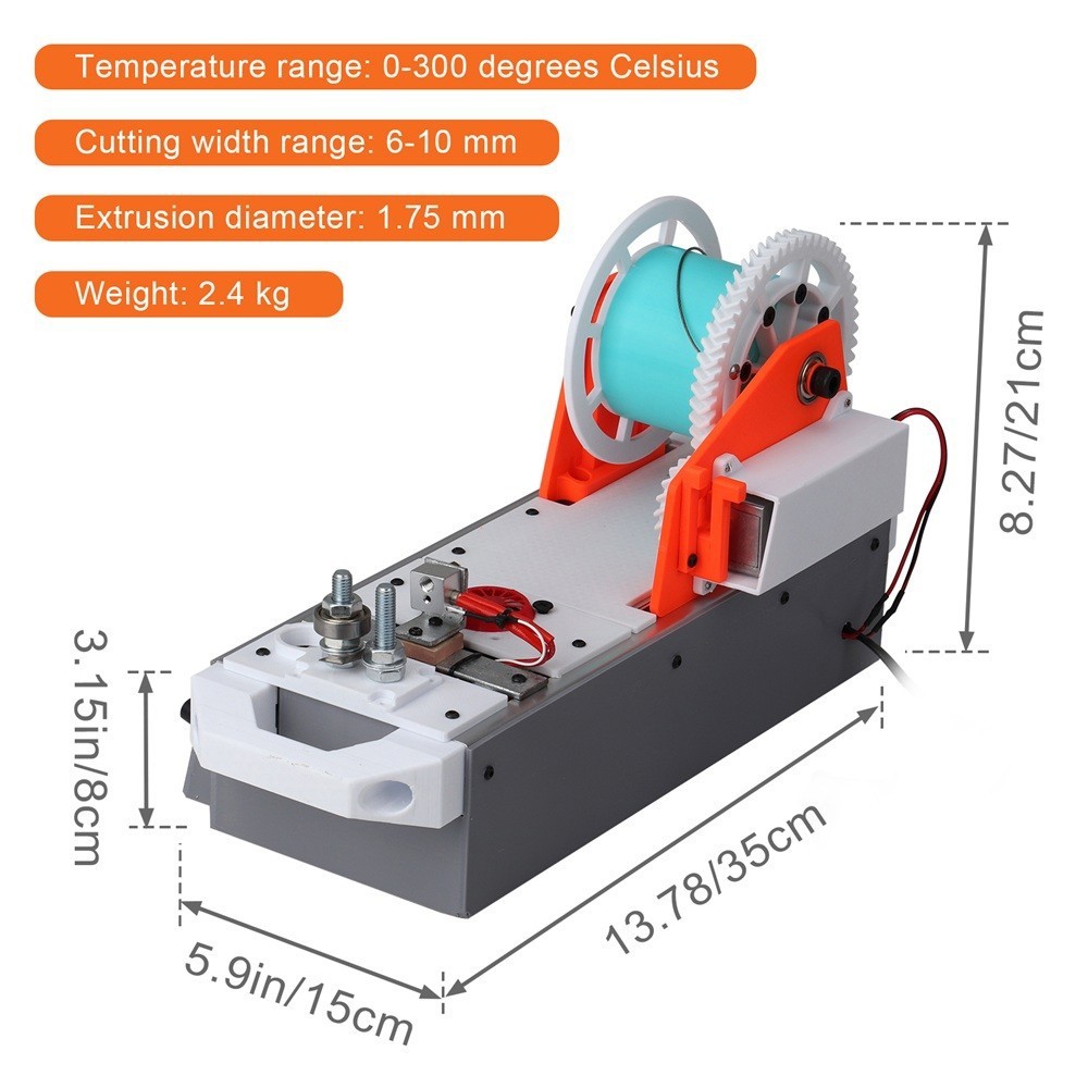 Desktop Filament Extruder 1.75mm Plastic Recycler Maker Machine for 3D Printer