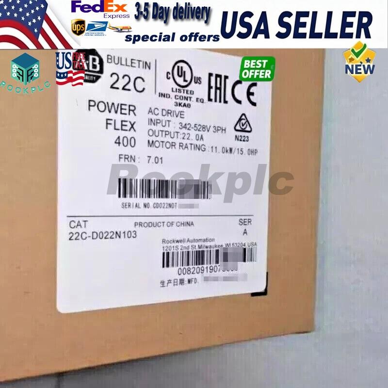 22C-D022N103 AB PowerFlex 400- 11 kW (15 HP) AC Drive  New  US Free Tax