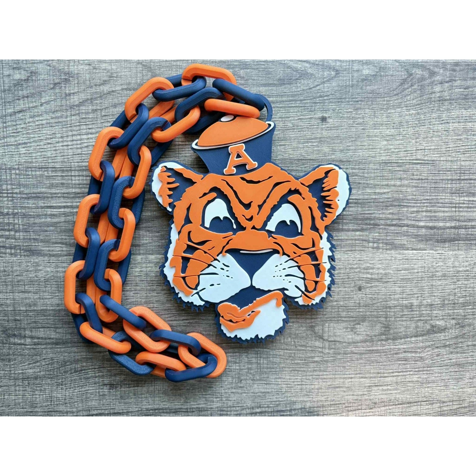Auburn Tigers Retro Logo Oversized Necklace, Hype Chain [Made To Order]