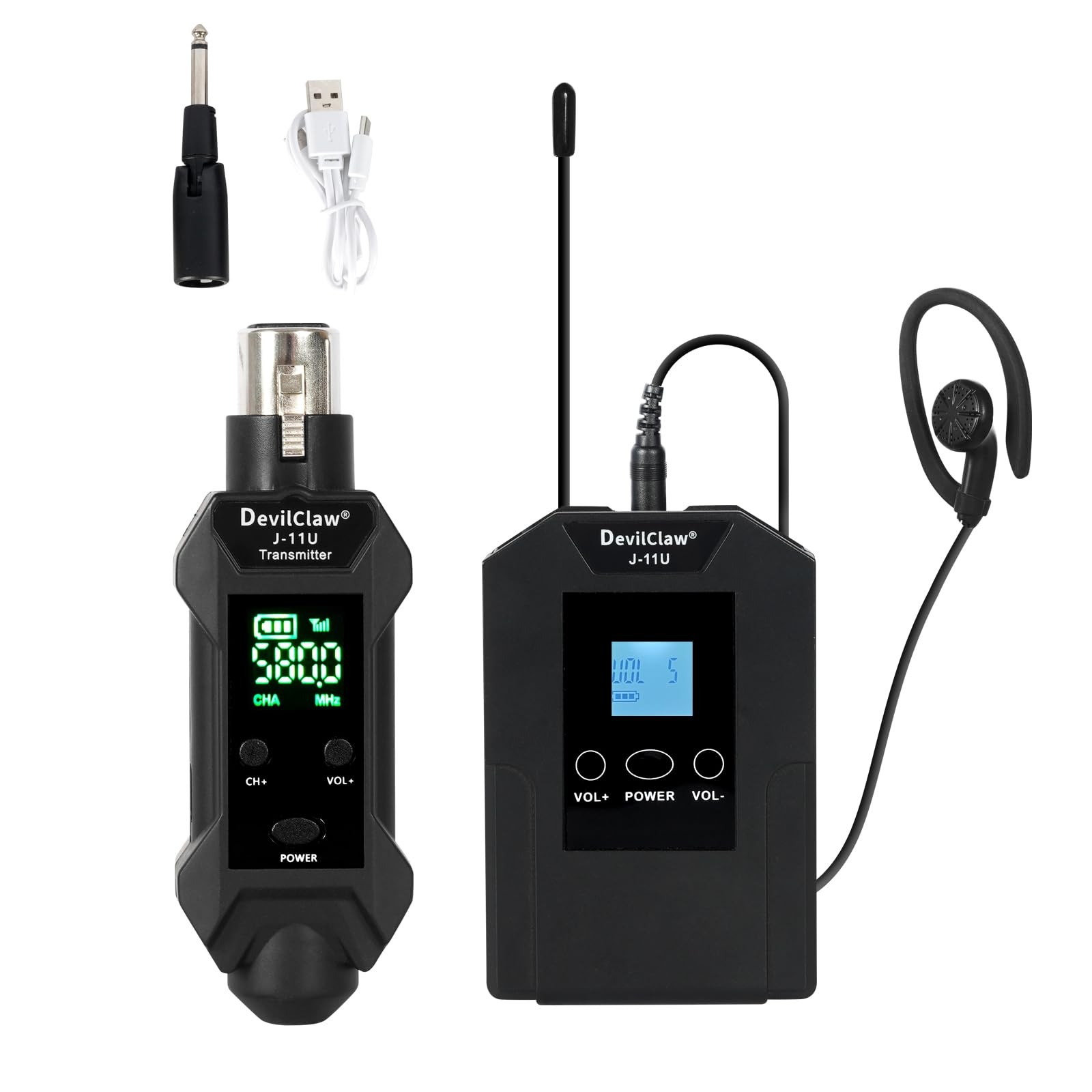 Wireless in Ear Monitor System with Transmitter Clip on Receiver Automatic Pa...