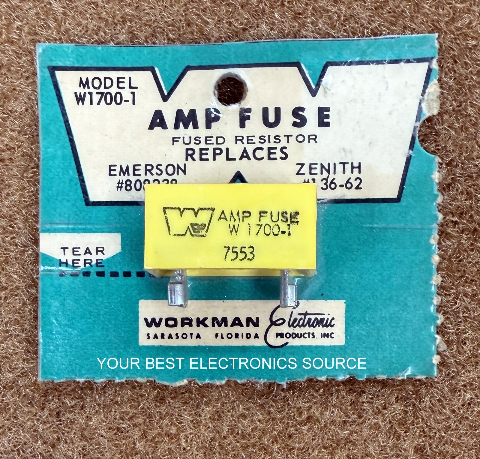 NOS NEW WEP Workman W1700-1 Fused Resistor for Vintage Electronic Equipment