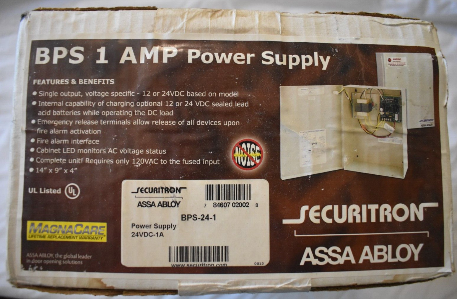 Securitron BPS 1 AMP Power Supply 24VDC-1A, ASSA ABLOY, BPS-24-1