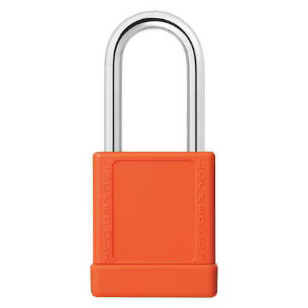 Zoro Select 48Jt06 Lockout Padlock, Keyed Alike, Aluminum, Orange, 1 1/2 In,