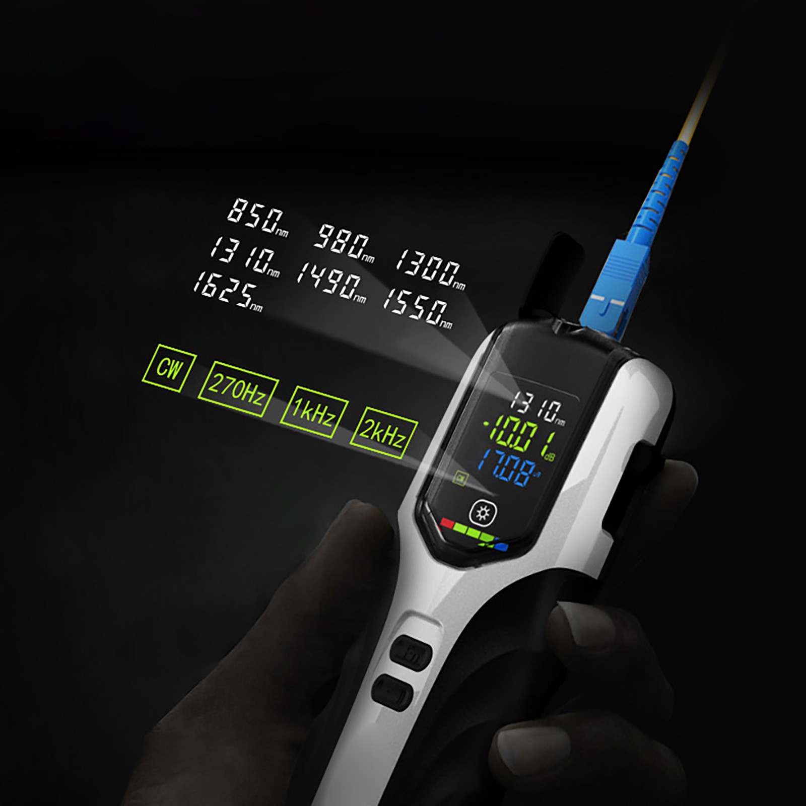 Mini Optical Power Meter ‑50~+26dBm Fiber Optic Cable Tester Tool Accessory