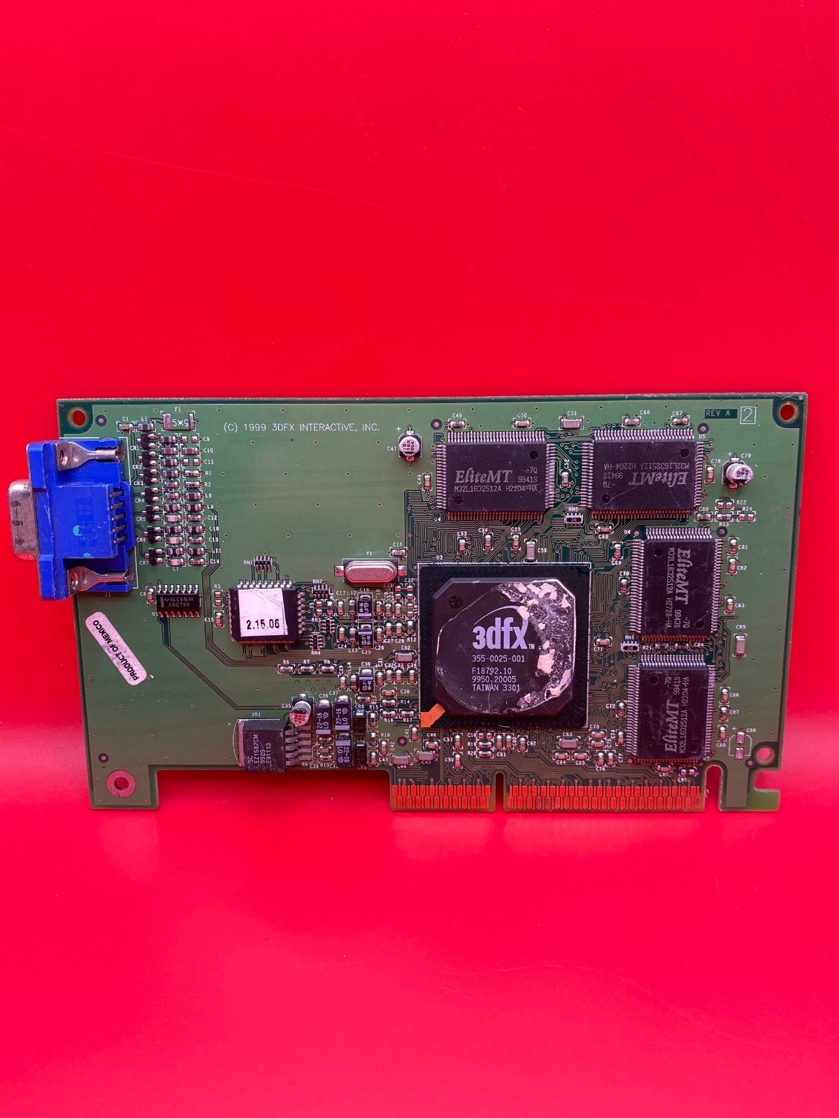 Vintage 3Dfx AGP Card Voodoo3 Velocity 100 210-0380-001 SKU 1661