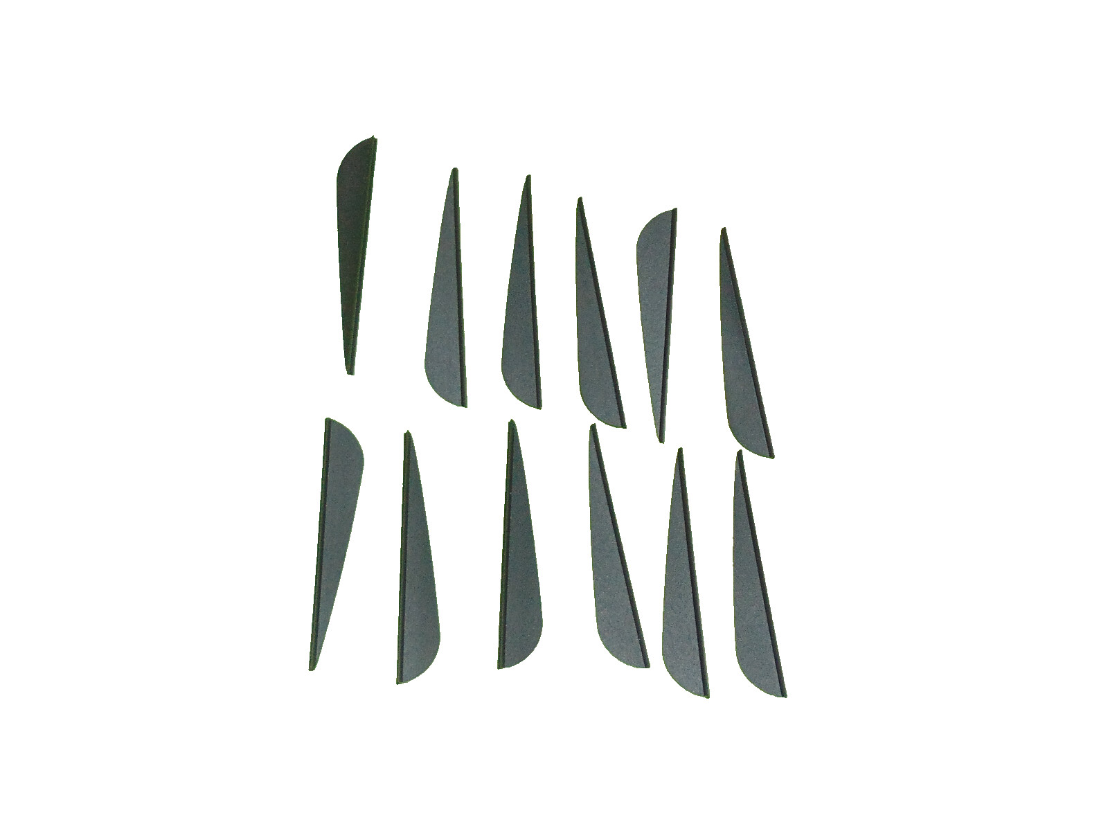 3 Inch Teardrop Arrow Vanes Black Plastic Fletching Set of 12 Archery