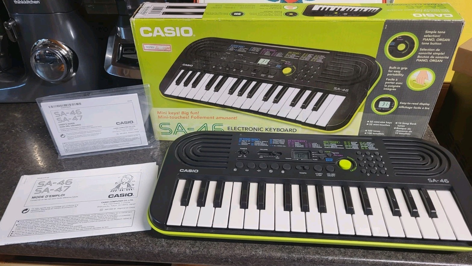 Casio Mini Electronic Keyboard SA-46 32 Keys In Box With Instructions WORKS