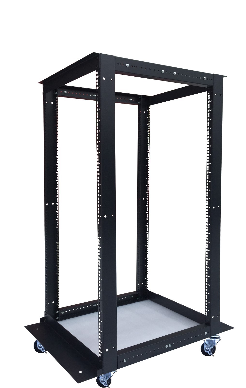 22U 4 Post Open Frame 19" Network Server Rack on Caters Adjustable Depth 24"-37"