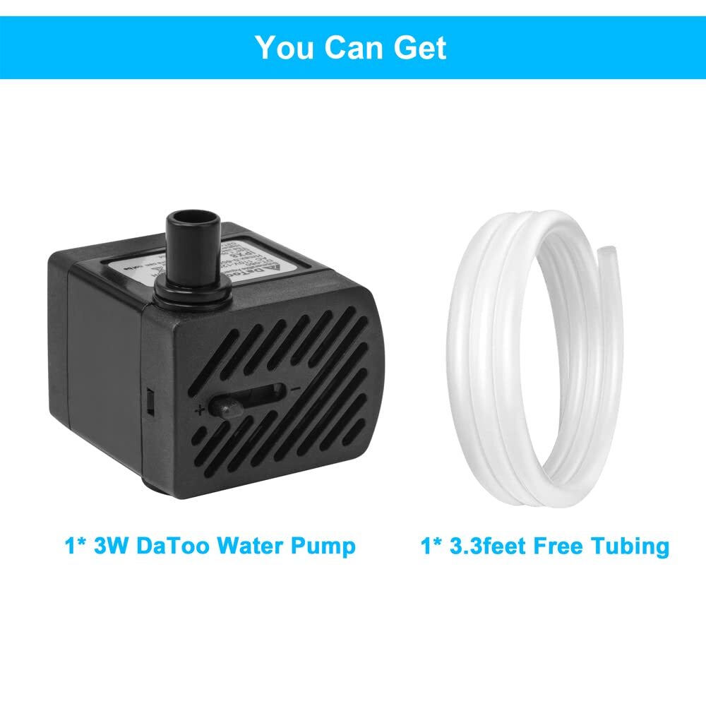 50GPH 3W Submersible Water Pump Mini Fountain Pump Ultra Quiet For Aquarium