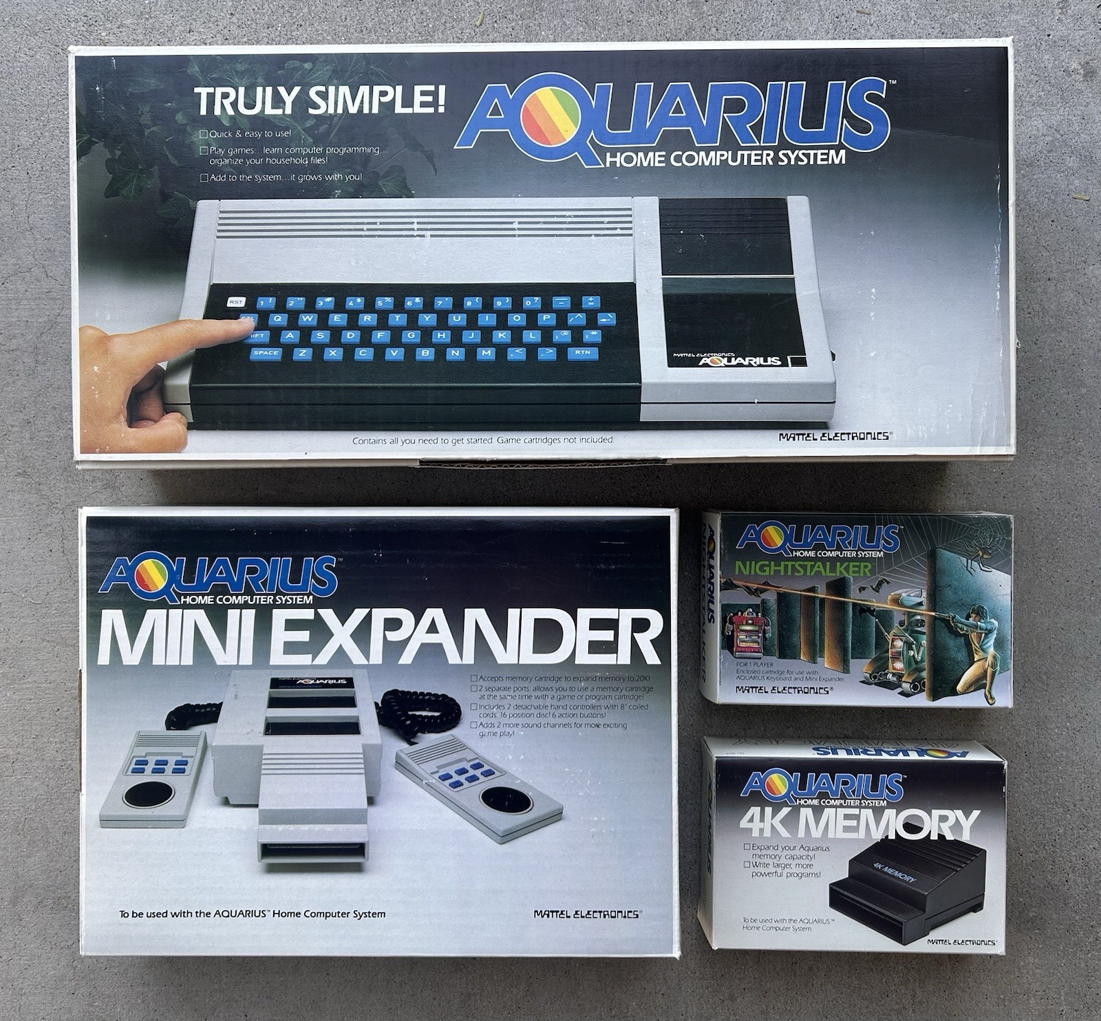 Mattel Aquarius Computer Game System, Mini Expander, 4K Memory, 1 Game & Adapter