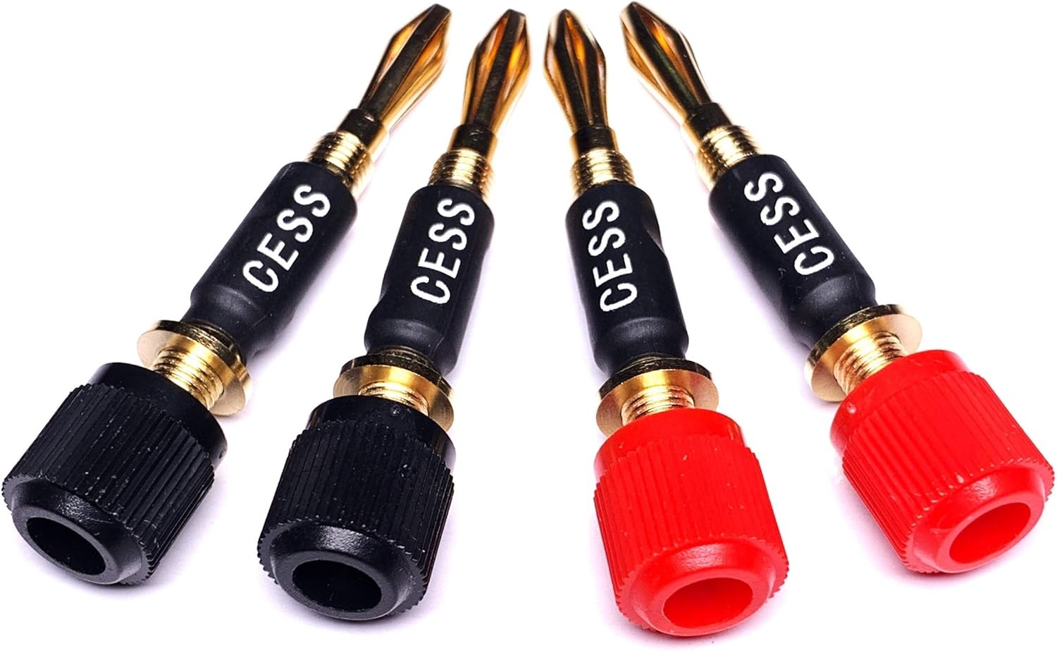 CNCESS CESS-061 Spade Fork Binding Post to Banana Plugs Amp Speaker Black