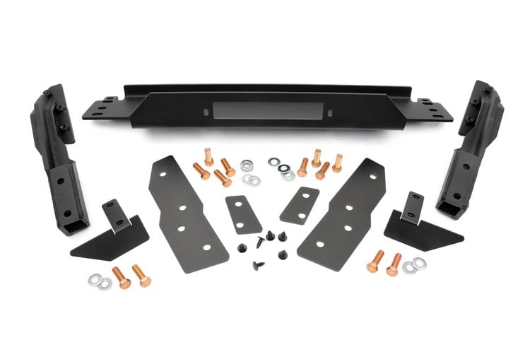 Rough Country 1064 Front Winch Mount Plate Black for Grand Cherokee WJ
