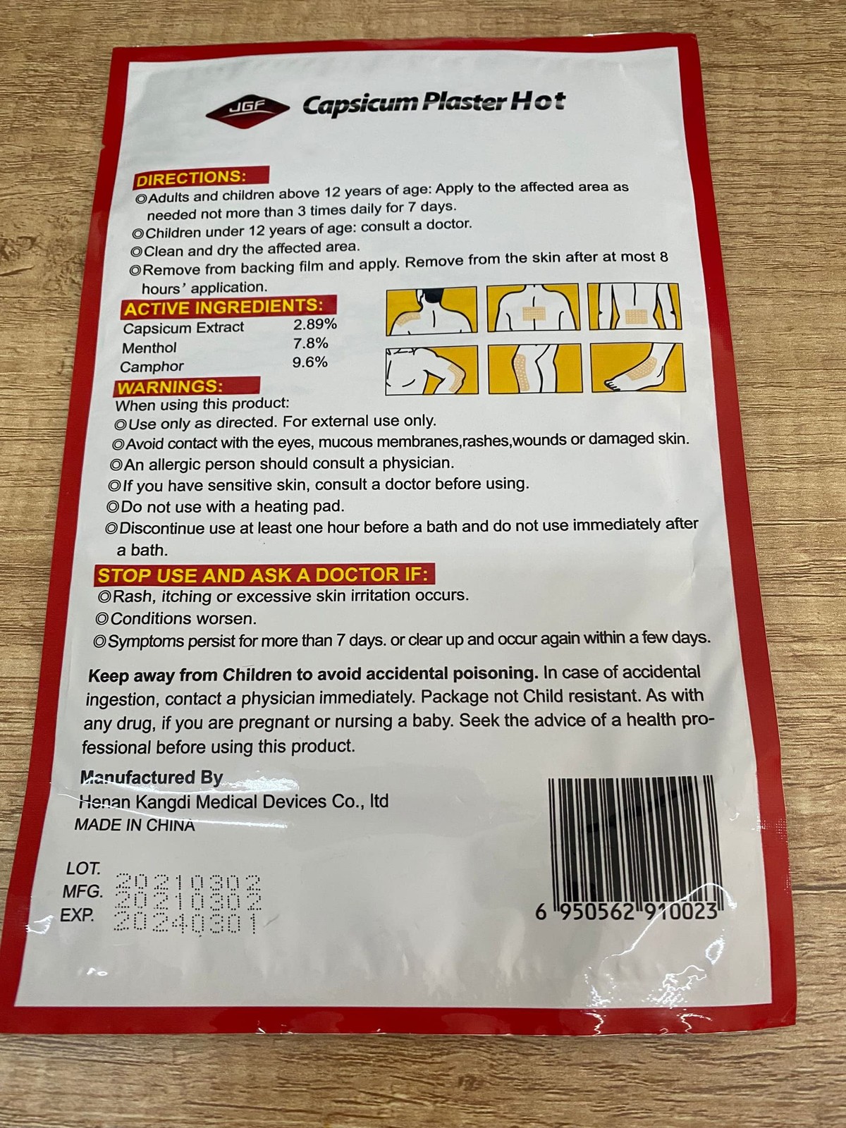 10 Count Capsaicin Patches,4.72"x7.08" Hot Capsicum Patch